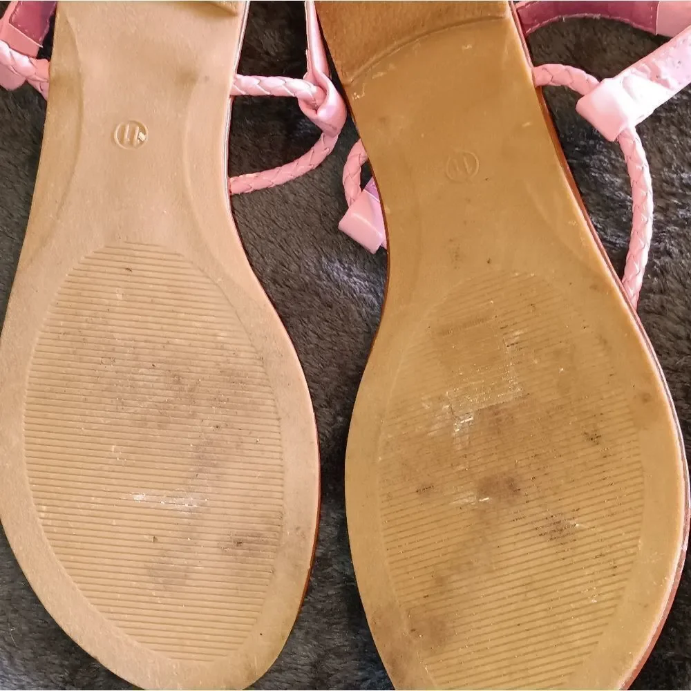 Pink & Gold Sandals Flats sz 11